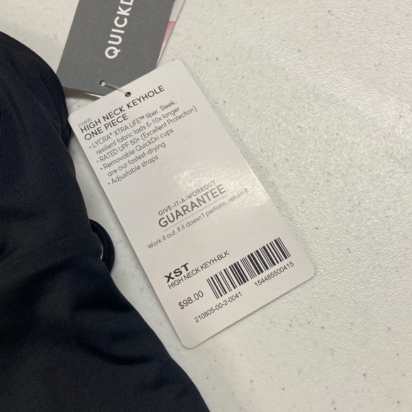 ATHLETA BLACK HIGH NECK KEYHOLE ONE Piece NWT - Picture 4 of 5